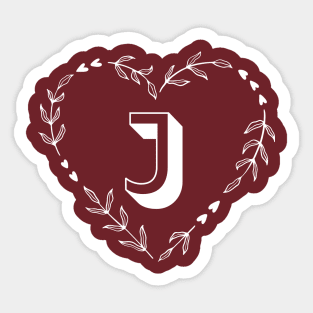 Letter J Flower Monogram Design Sticker